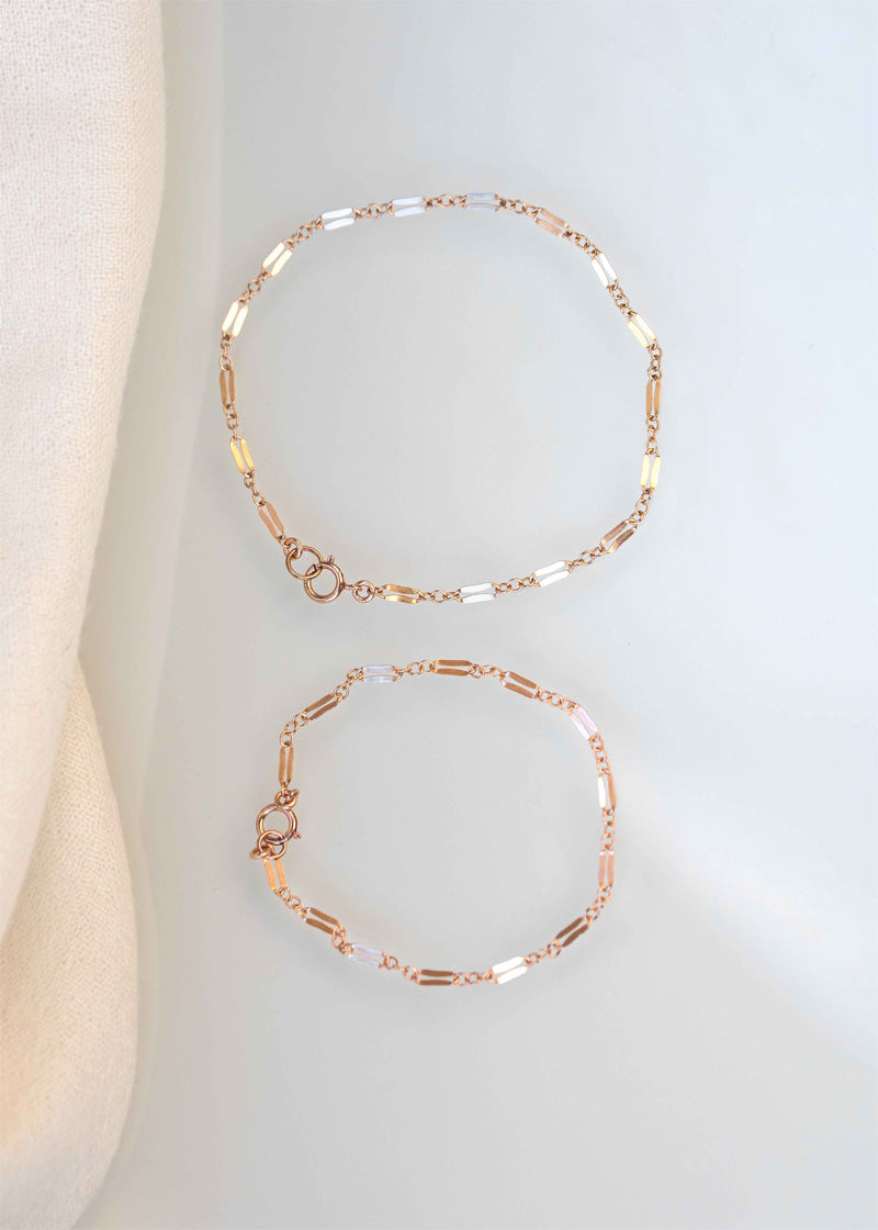 Rose Gold Bracelet Set Mother Daughter Gift Mother's Day Jewelry