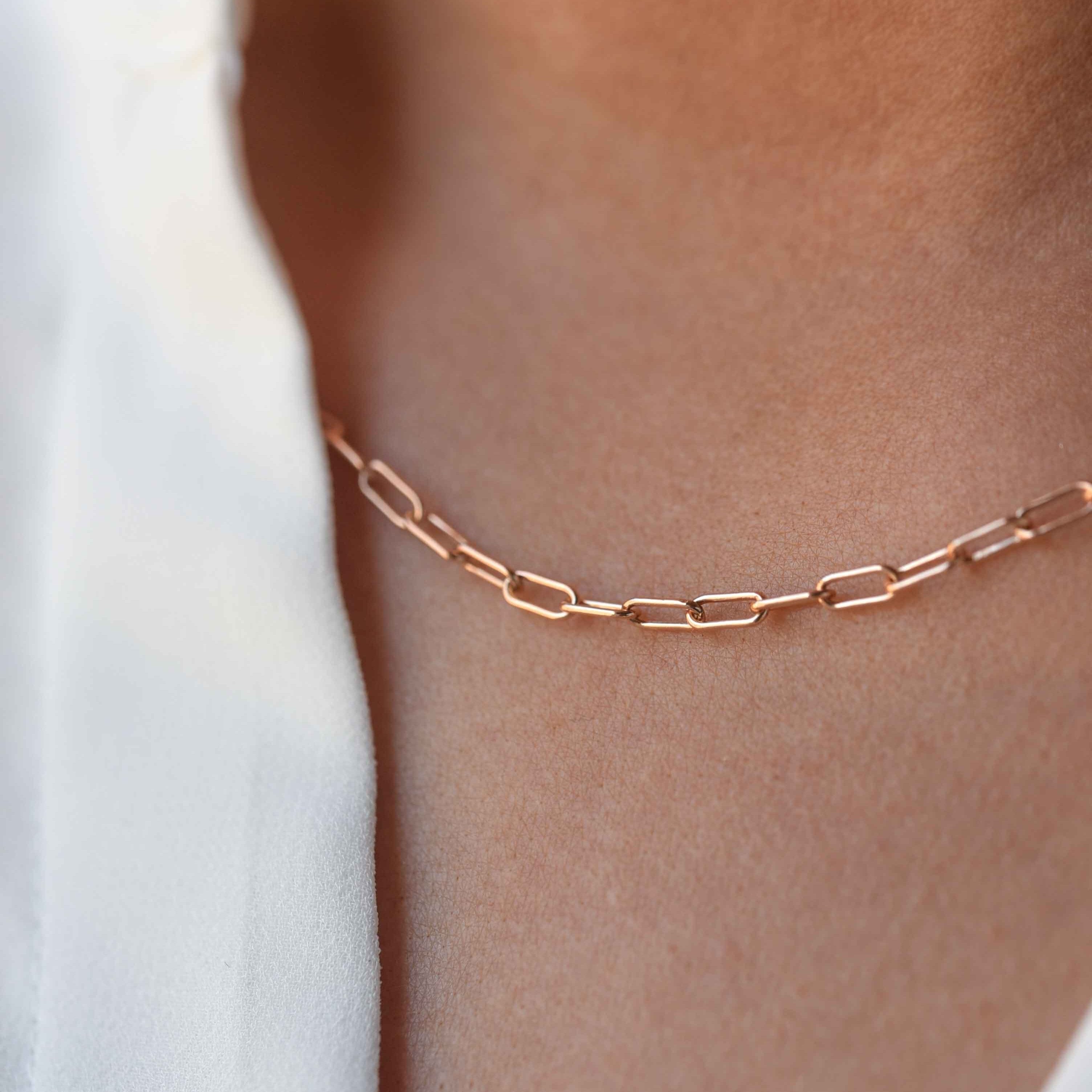 Rose Gold Filled Paperclip Chain chunky chain necklace