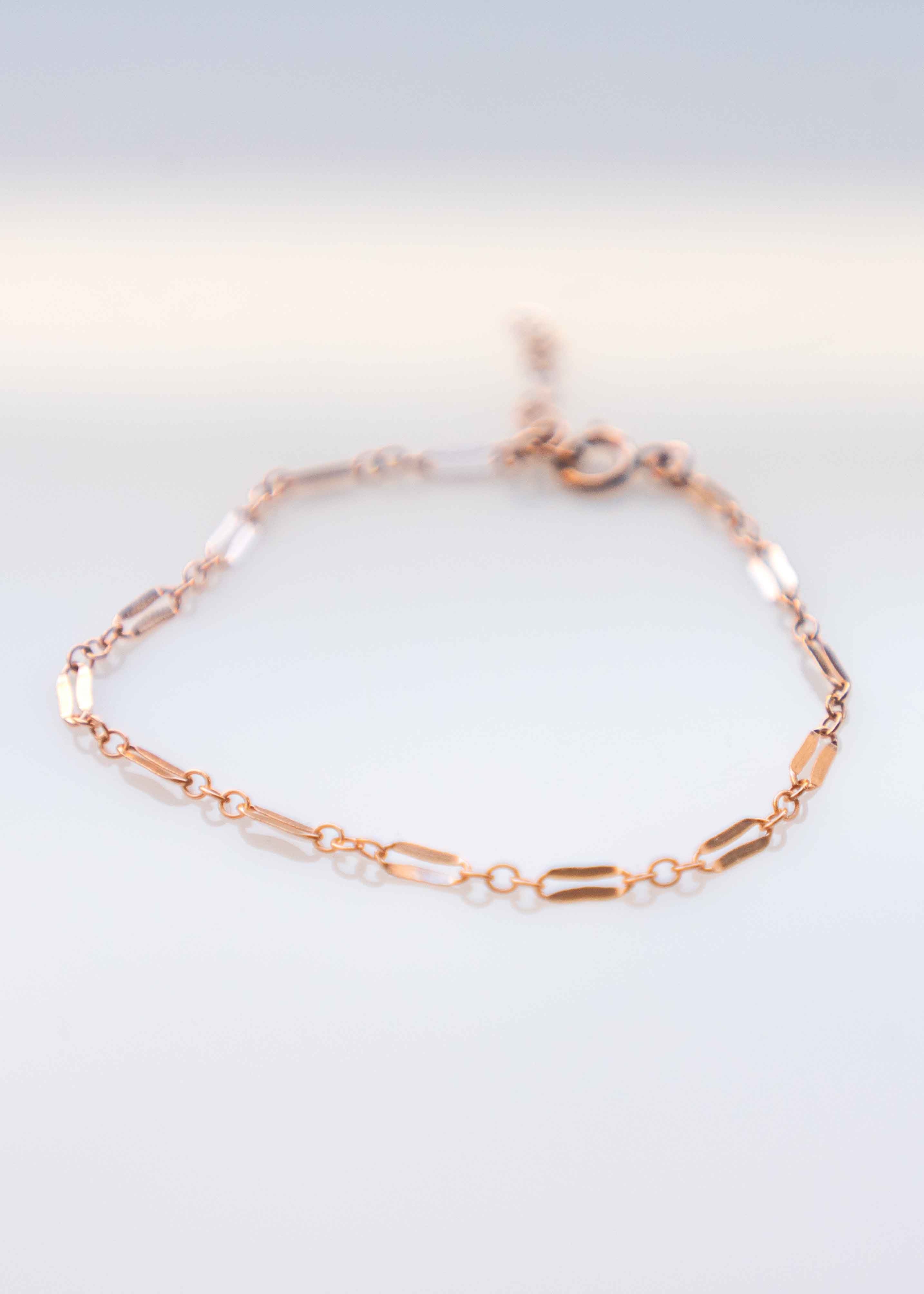 sequin rose gold chain bracelet delicate