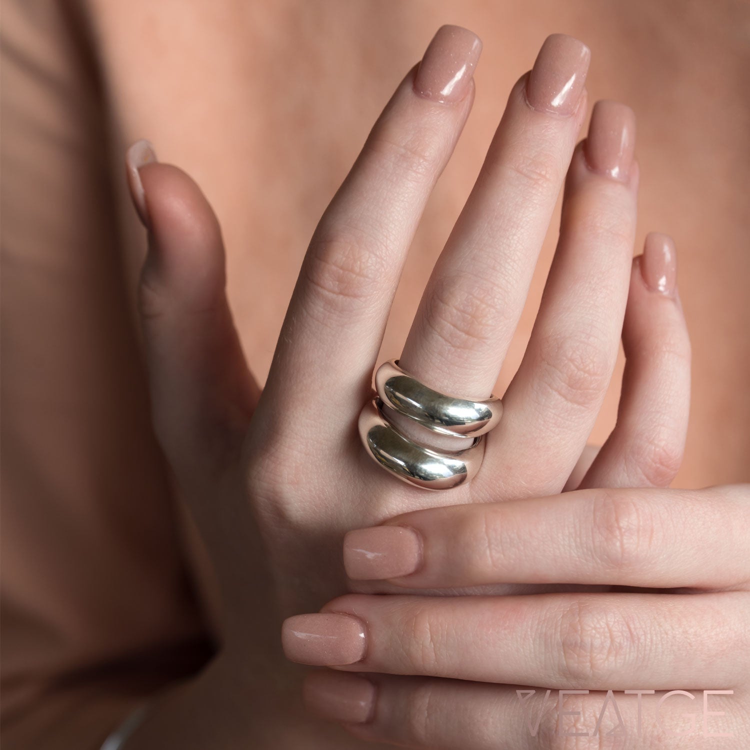 Silver Dome Ring, Chunky Ring, Statement Ring, Modern Ring, Unique Ring