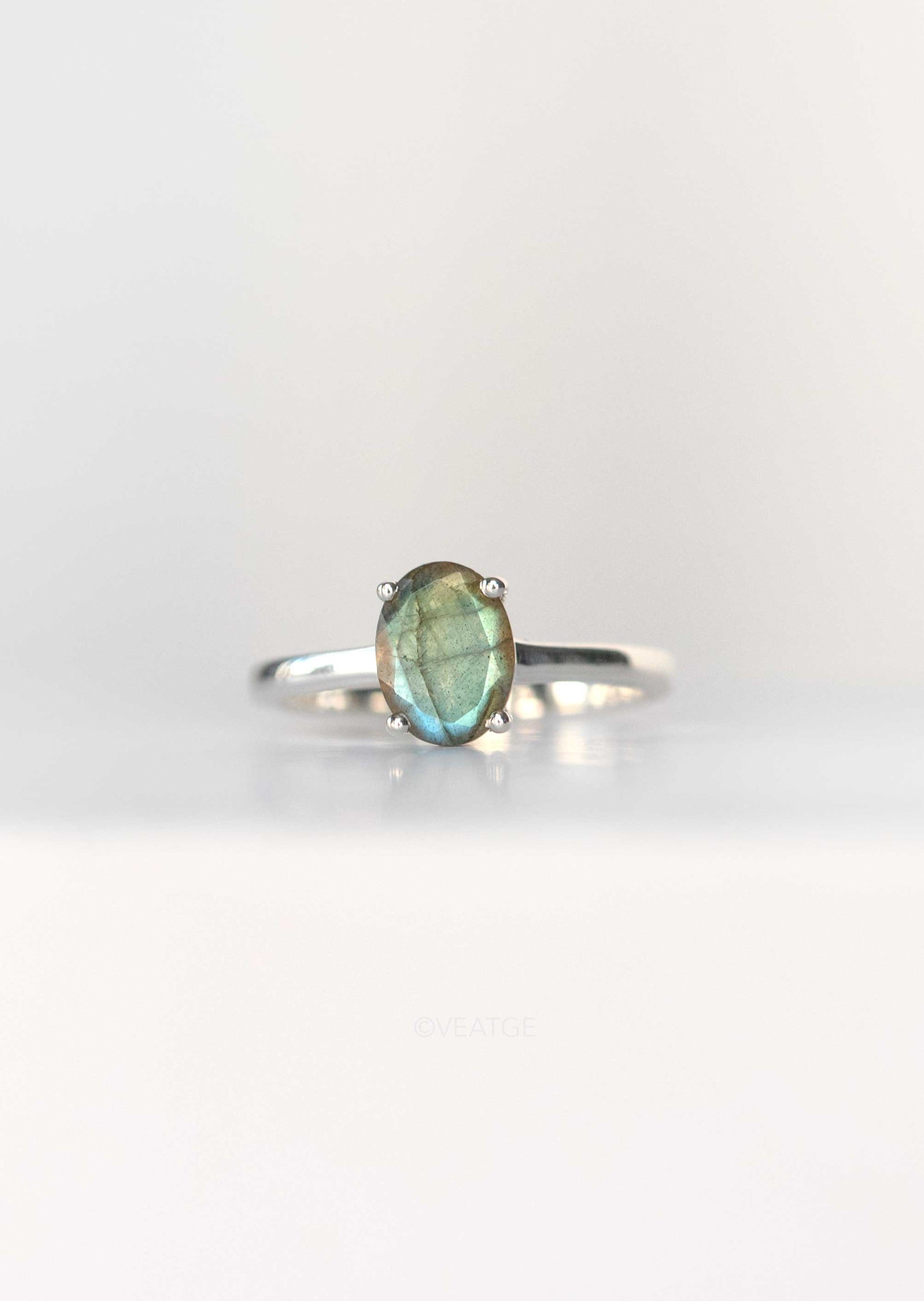 Labradorite Natural Genuine Gemstone Ring Sterling Silver