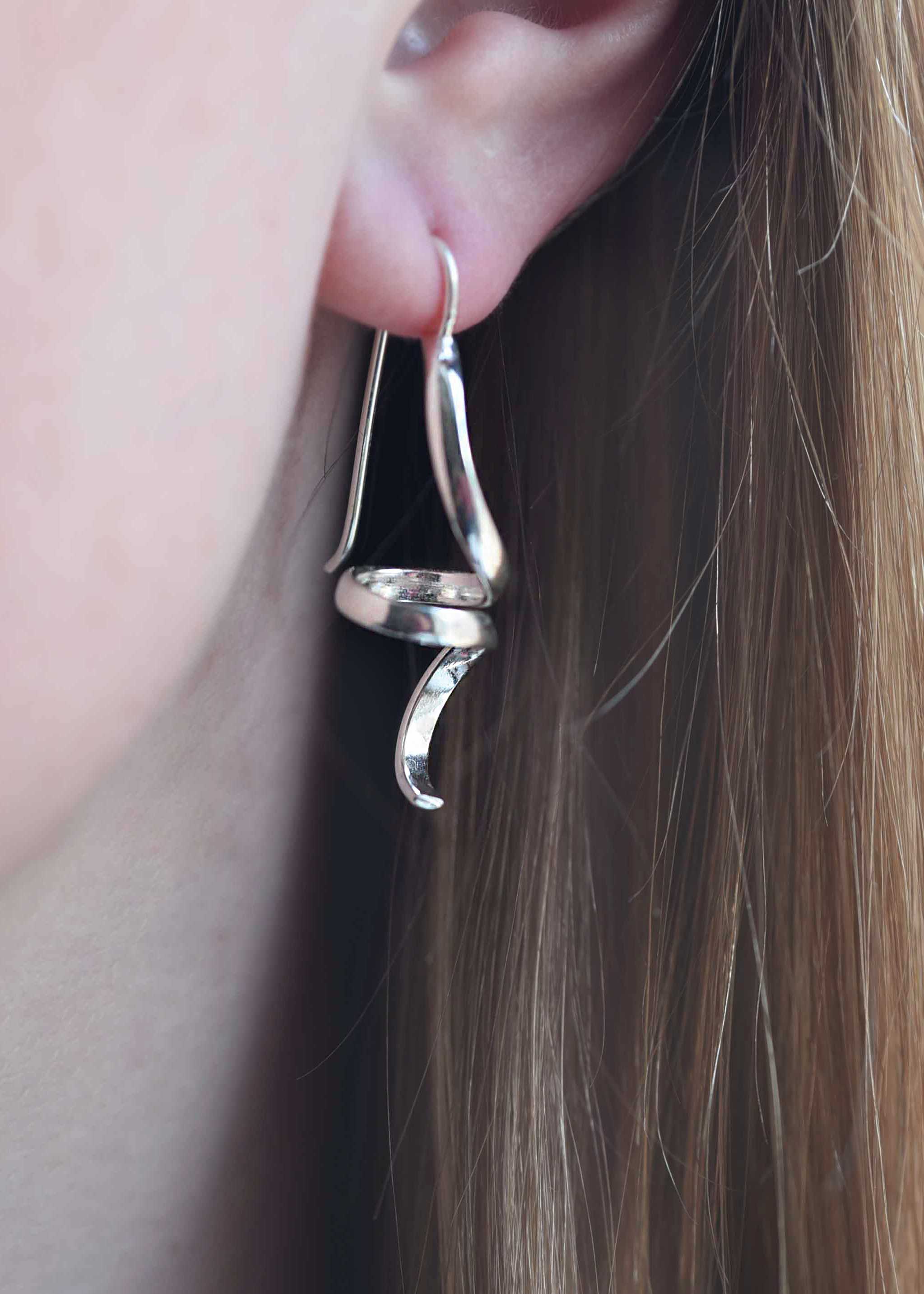small abstract earrings - sterling silver