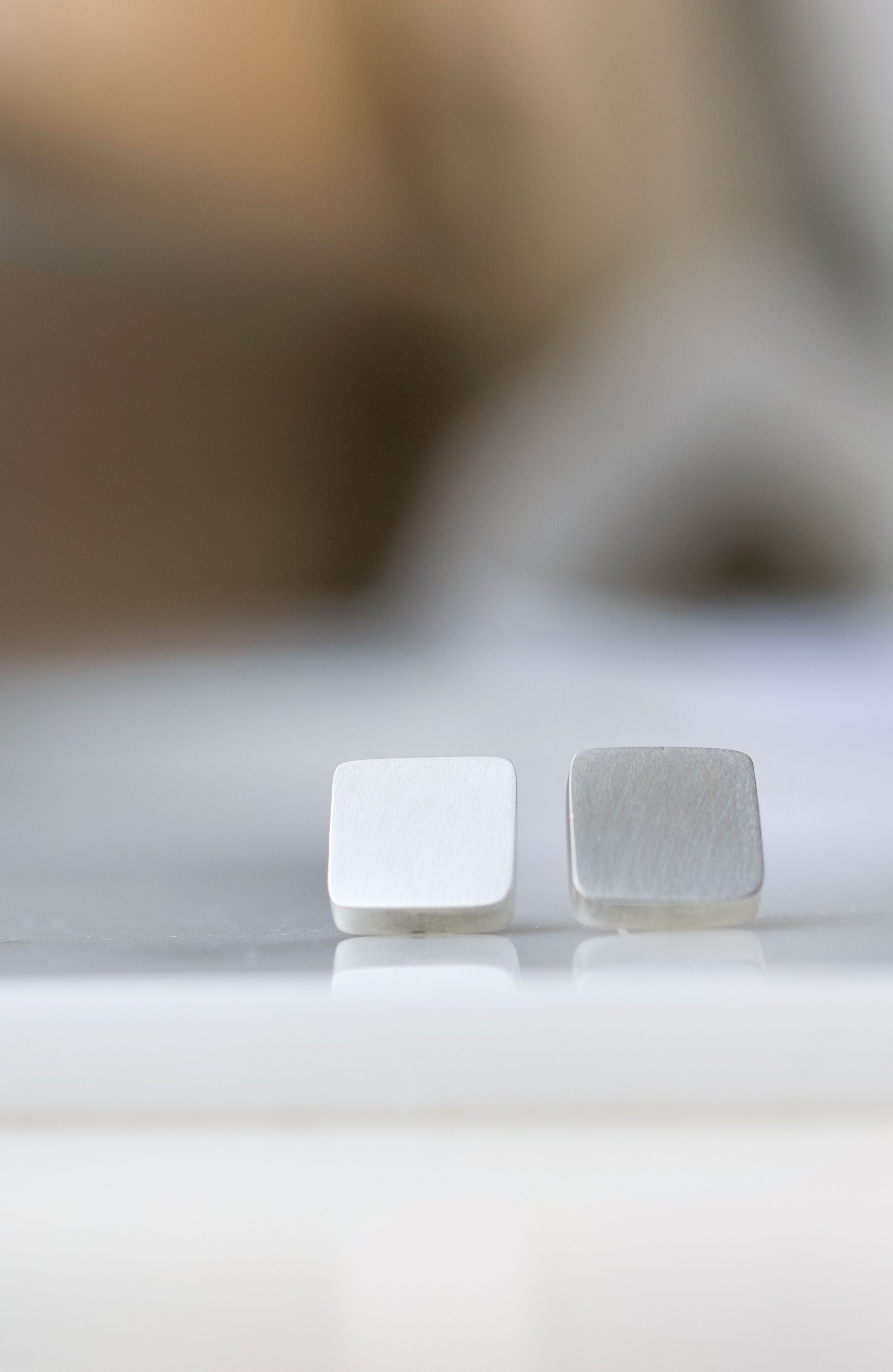 square studs, geometric stud earrings