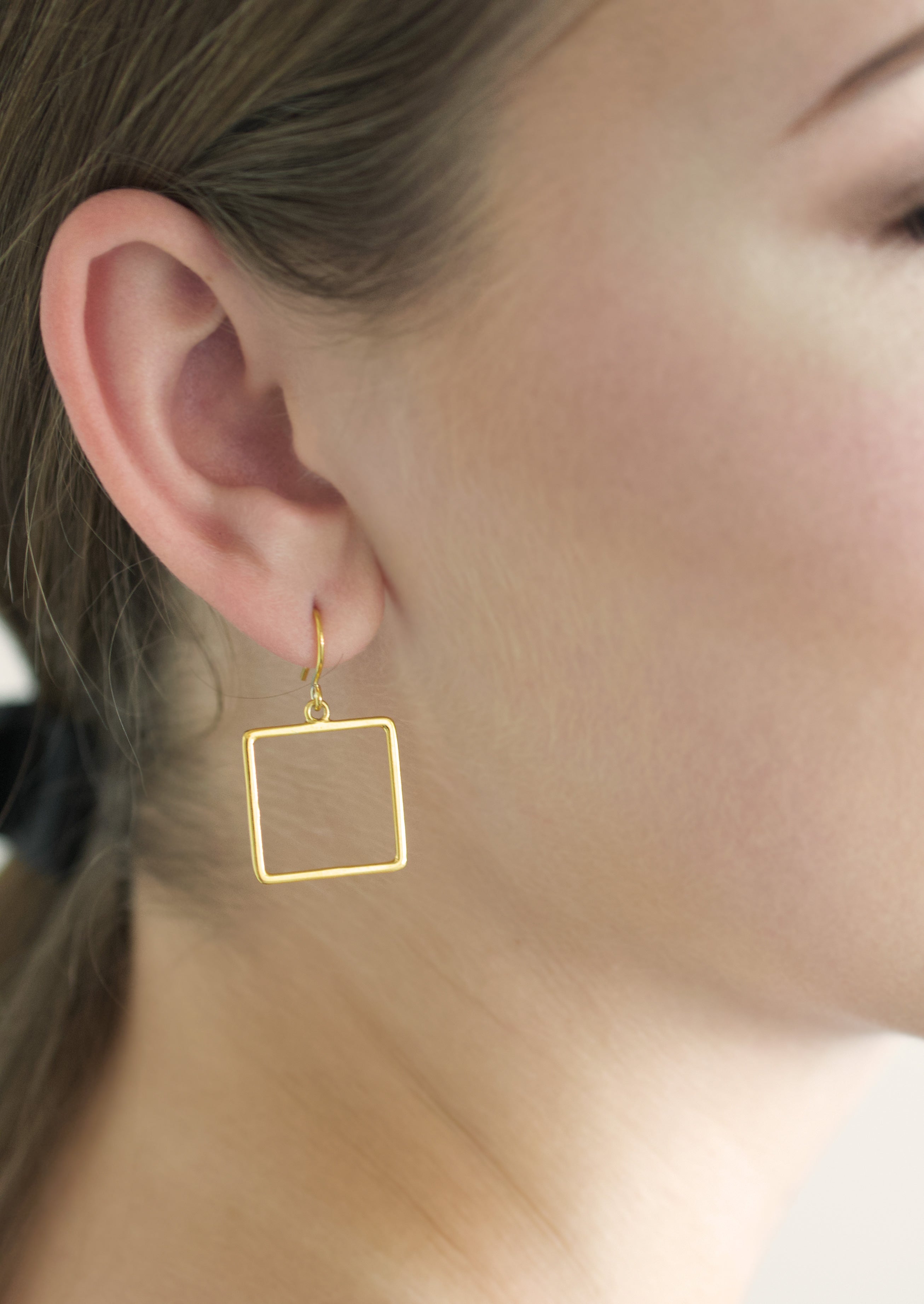 square hoops - gold vermeil