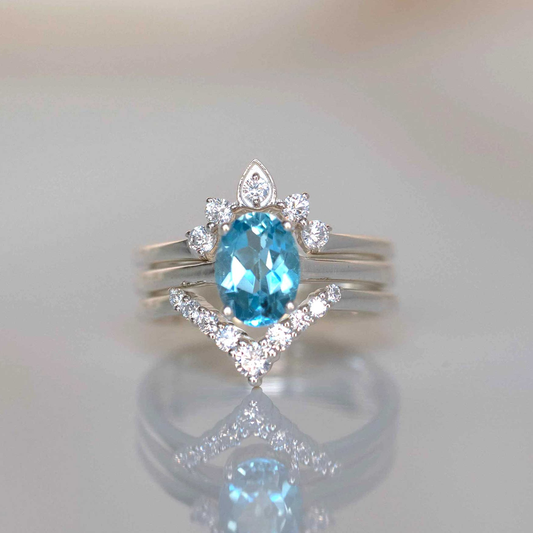 Swiss Blue Topaz Ring in 925 Sterling Silver, Engagement, Promise Gifts for Her