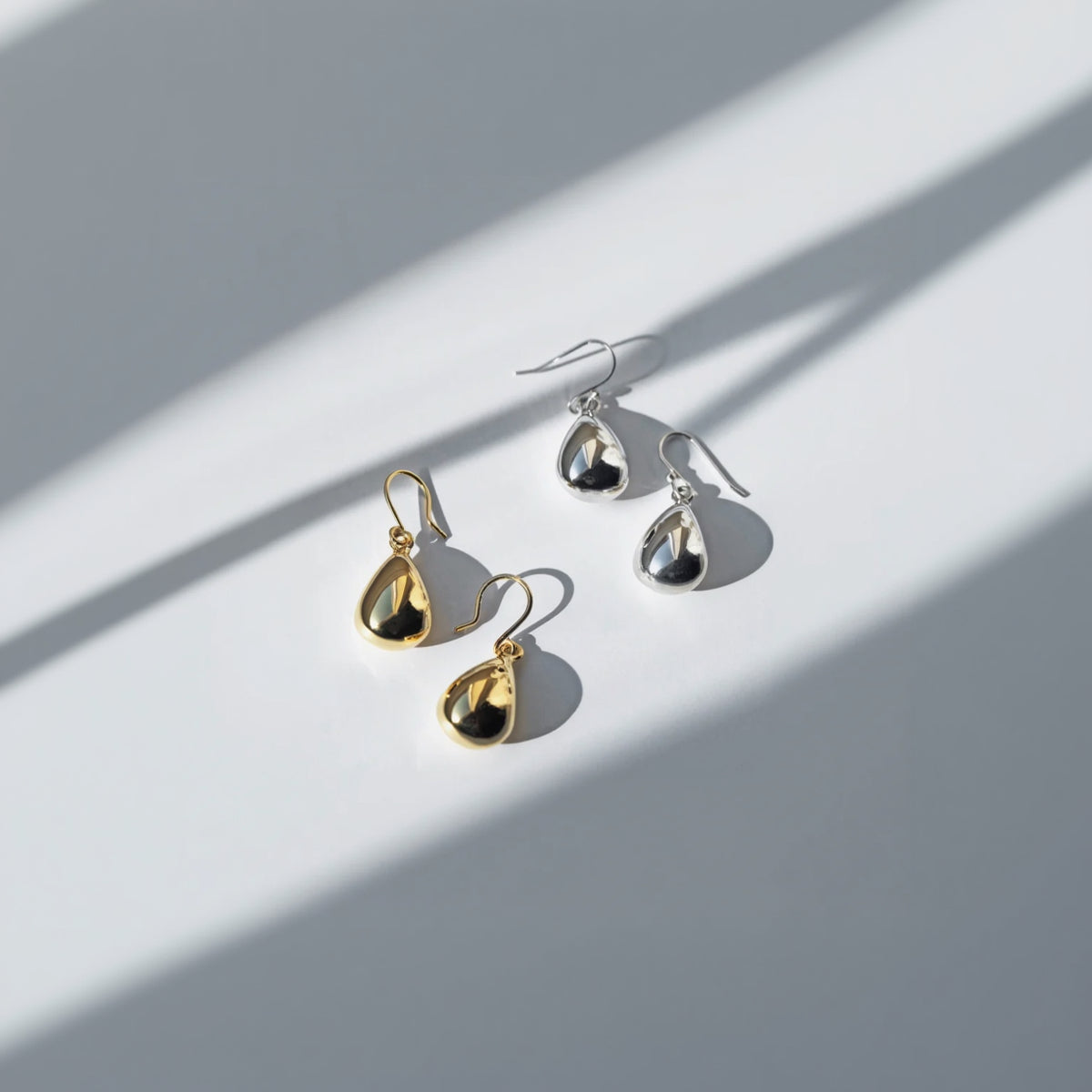 Teardrop Earrings Dangle Drop Earrings Sterling Silver 18k Gold Plated