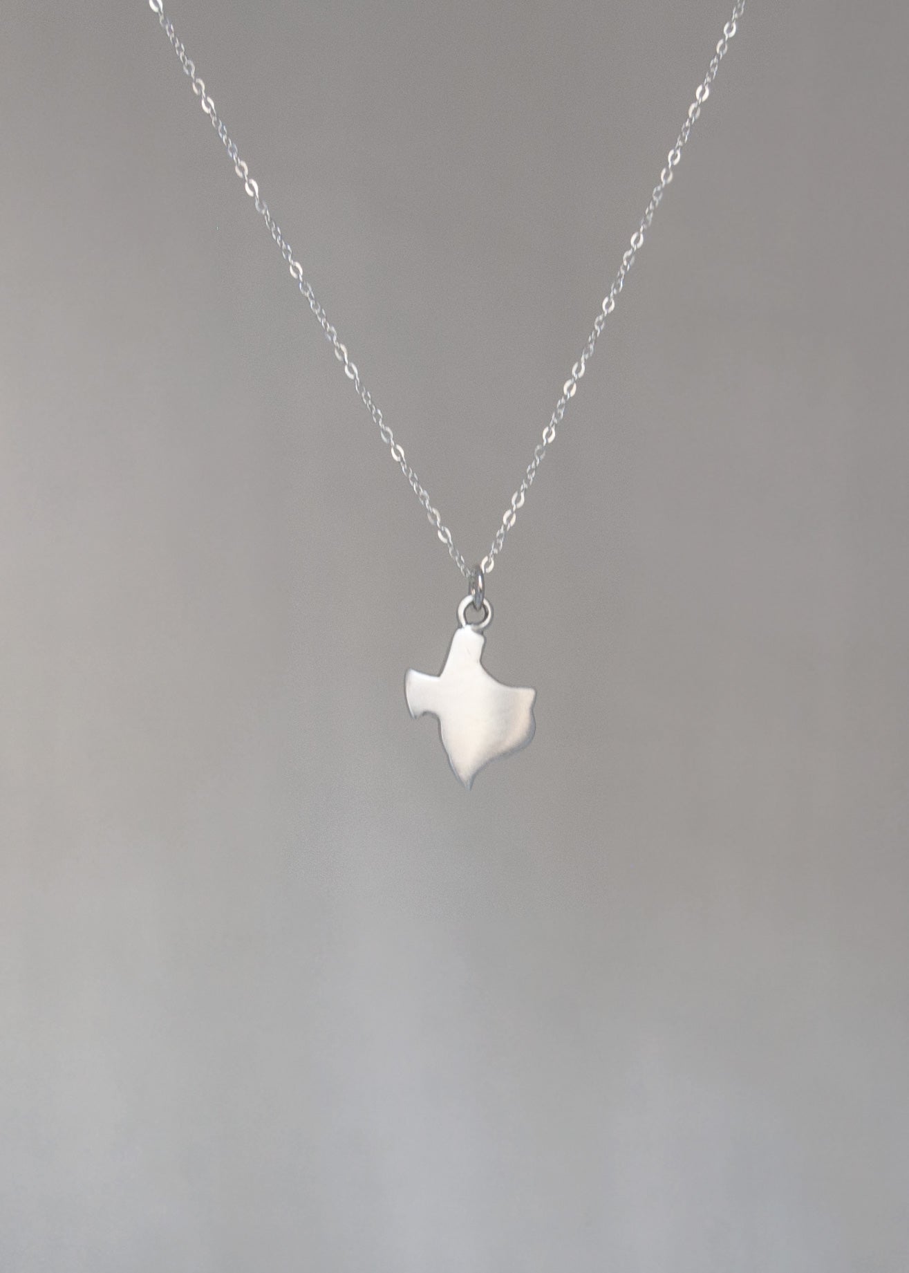 texas map necklace sterling silver