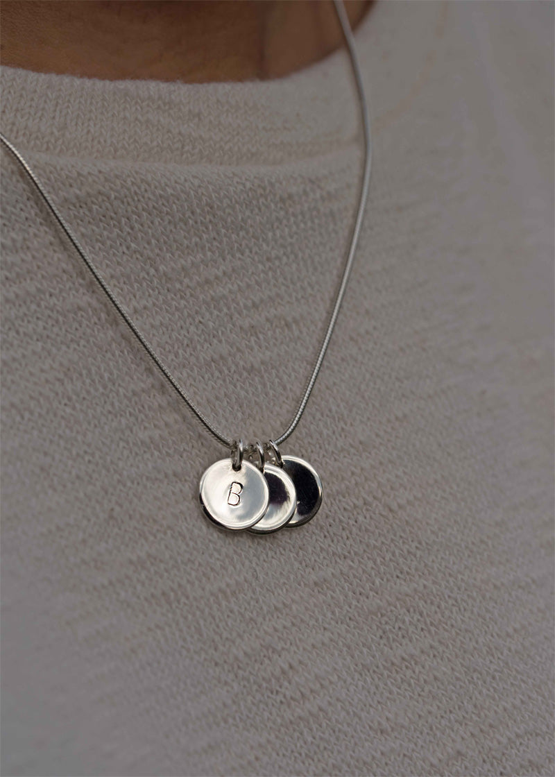 Personalized disc necklace sterling silver gift for new mom mother's day gifts ideas