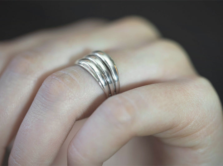 sleek dome ring in sterling silver