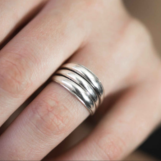 sleek dome ring in sterling silver