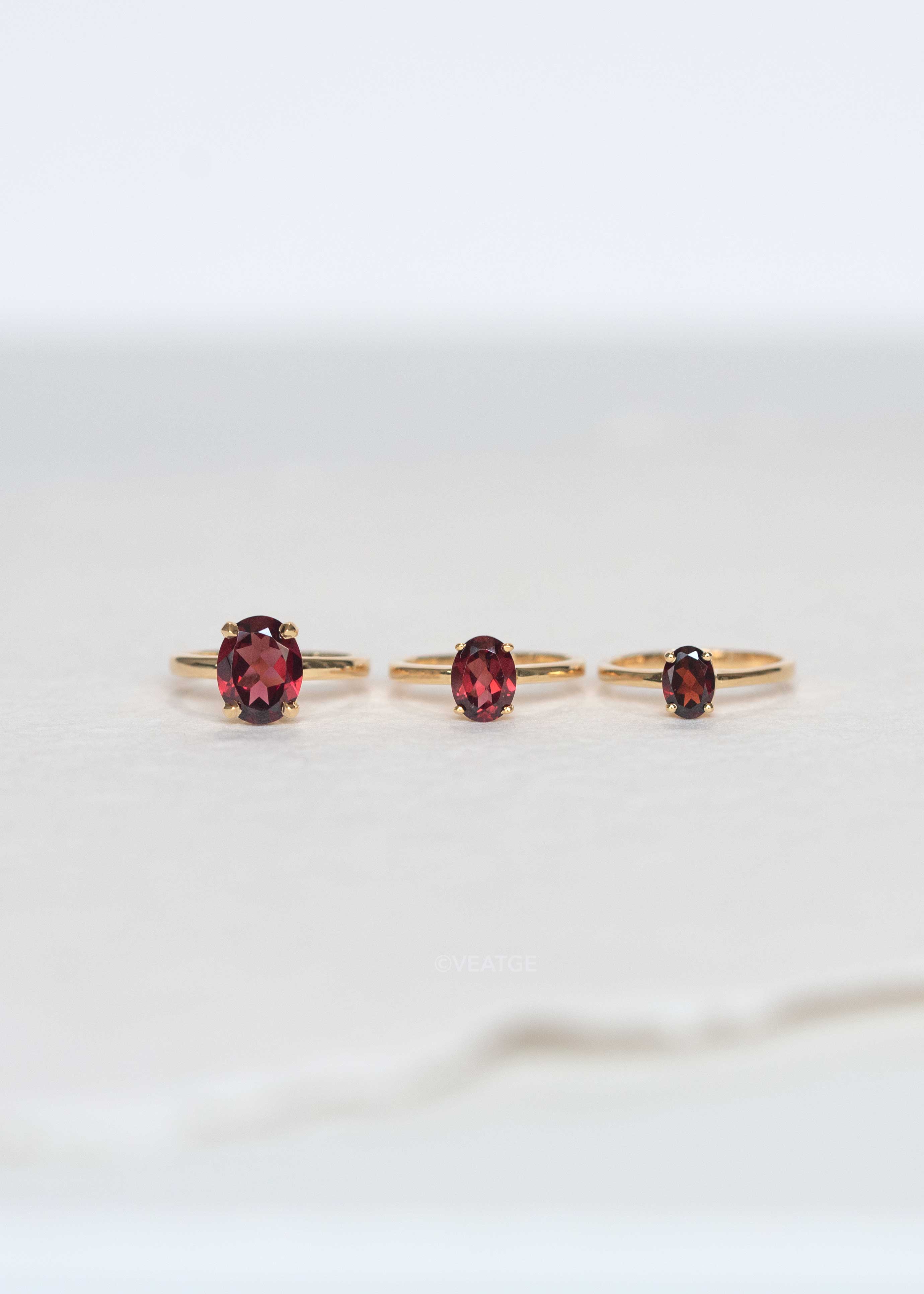 Garnet Rings Gold Vermeil Genuine natural red gemstone gifts for january birthstone women girls