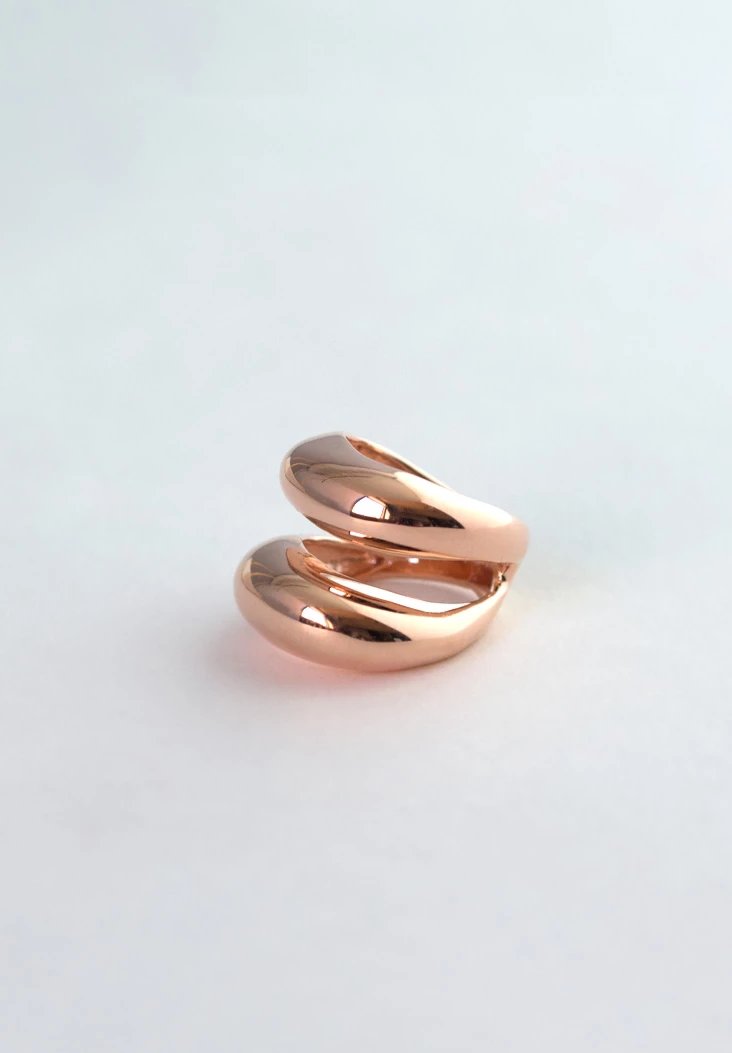 Dome Ring in Rose Gold, Rose Gold Statement Ring, Dome Ring, double dome ring