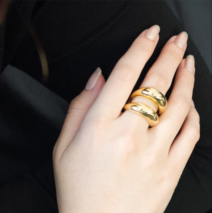Two Dome Gold Ring