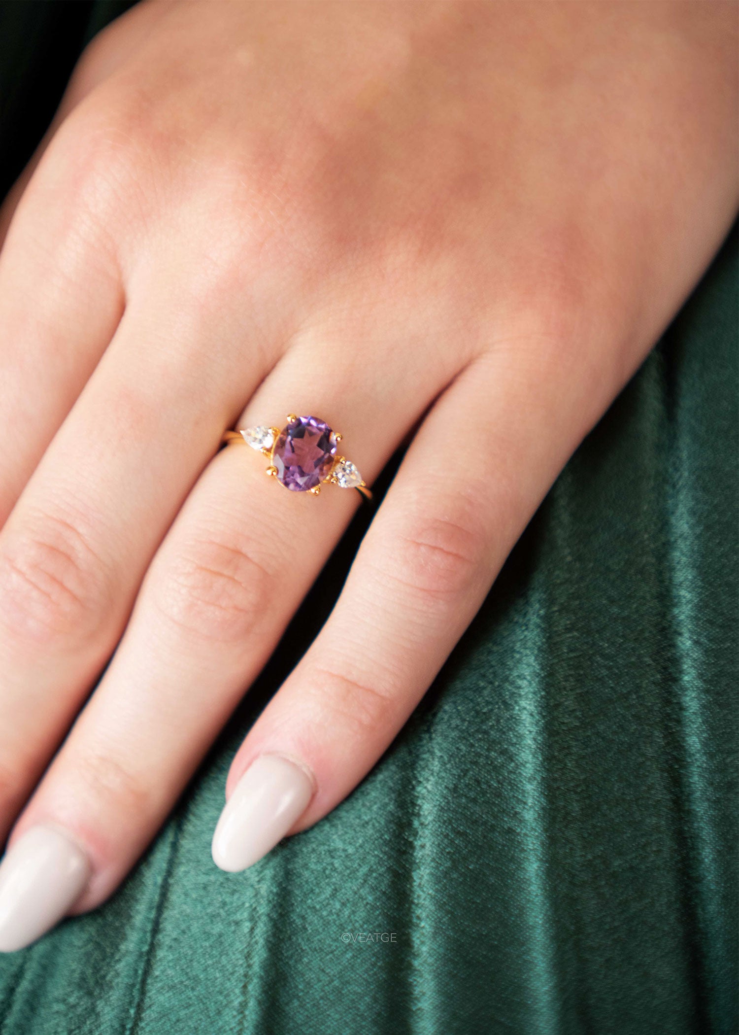 Purple birthstone online ring