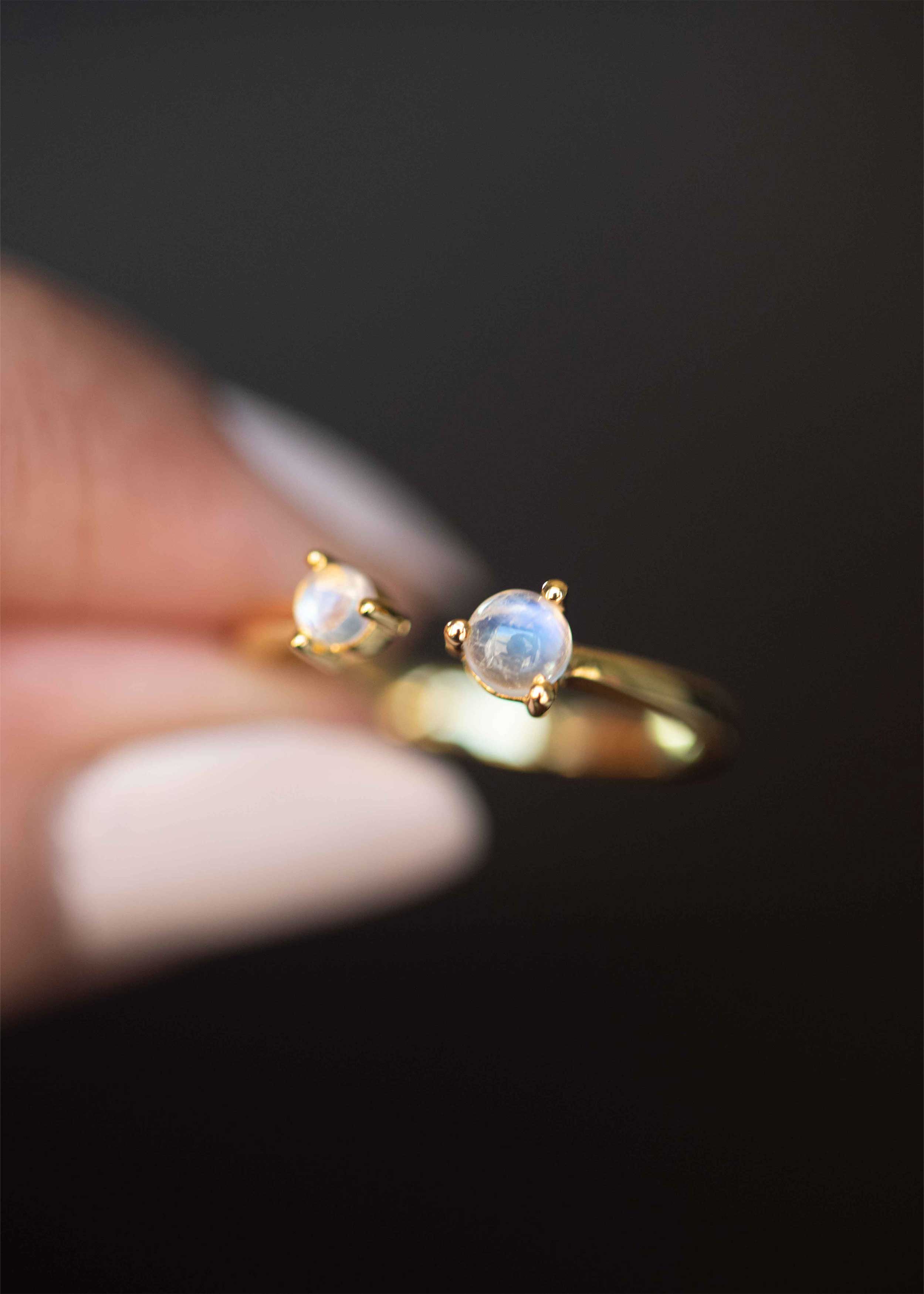 Moonstone Adjustable Ring