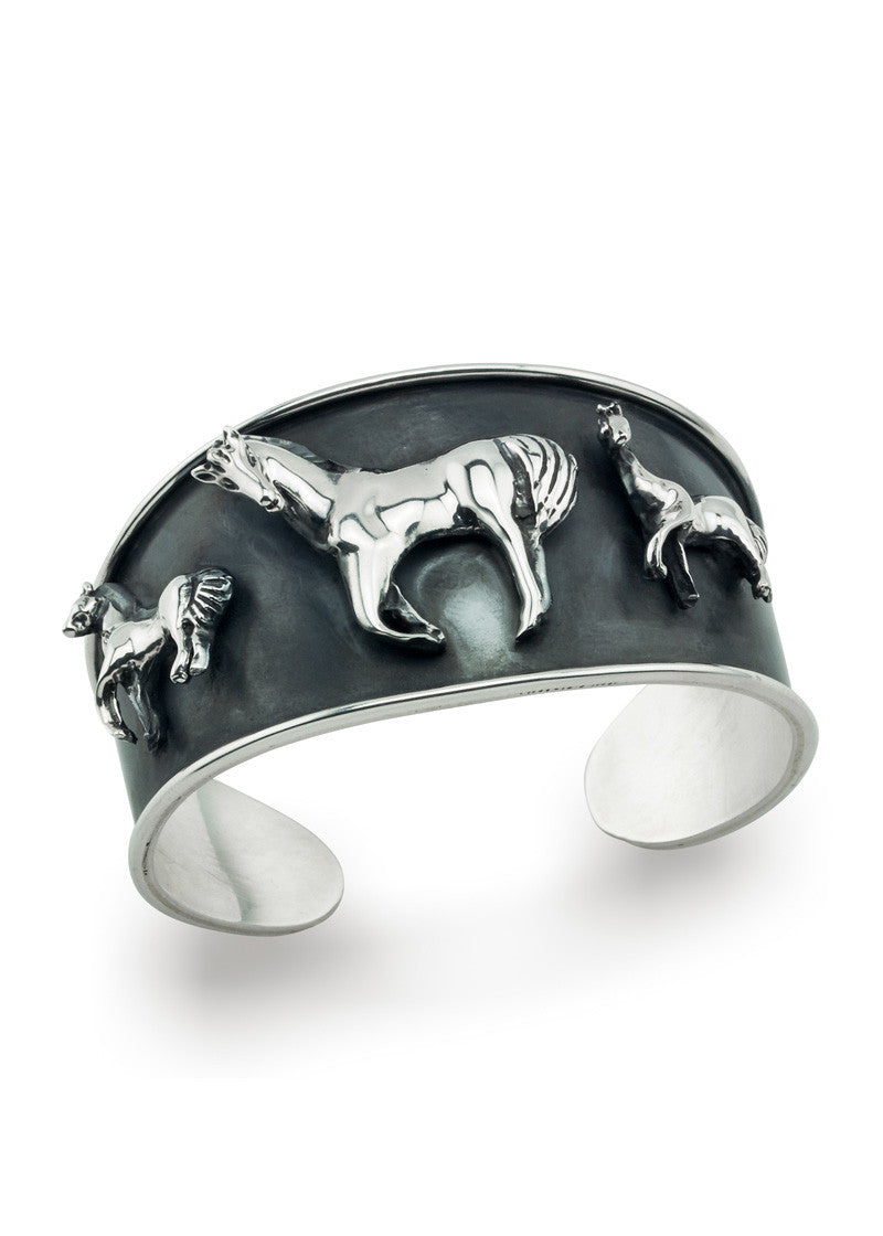 oxidized horse cuff