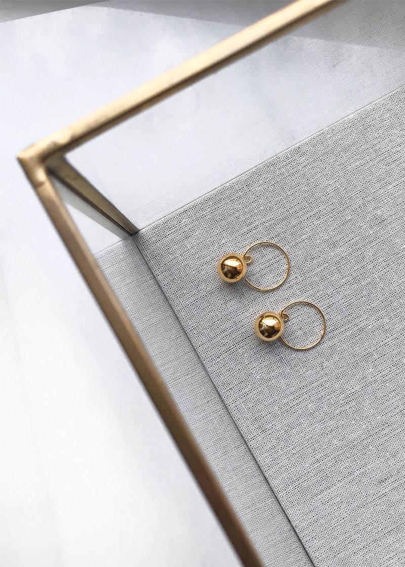 Ball Wire Hoops Earrings