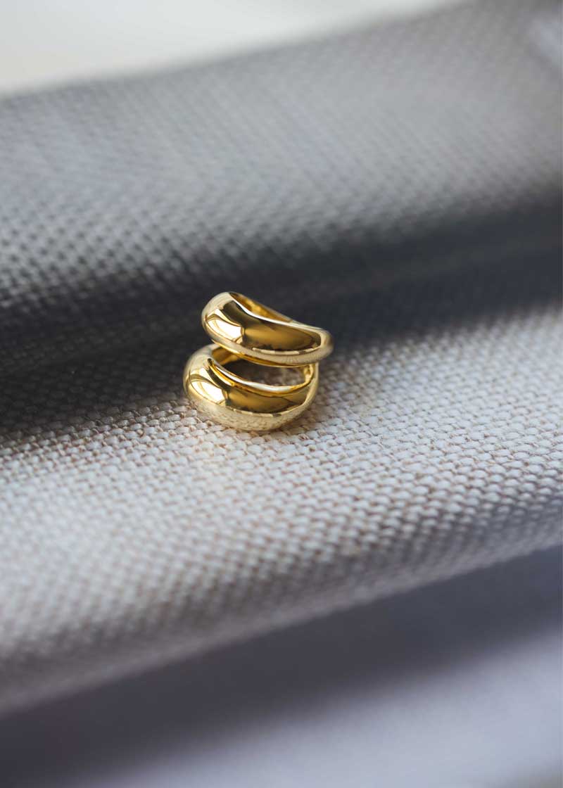Two Dome Gold Ring