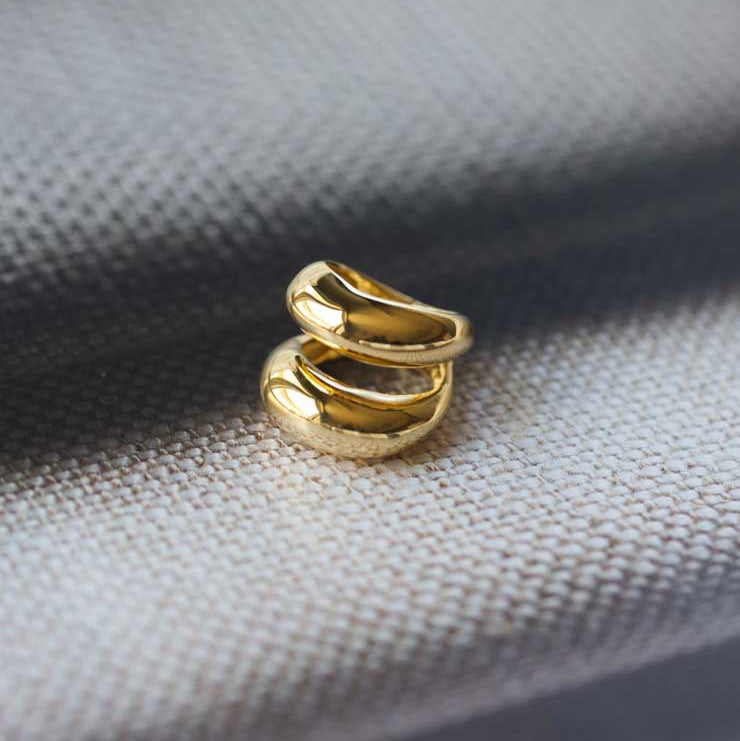 Two Dome Gold Ring