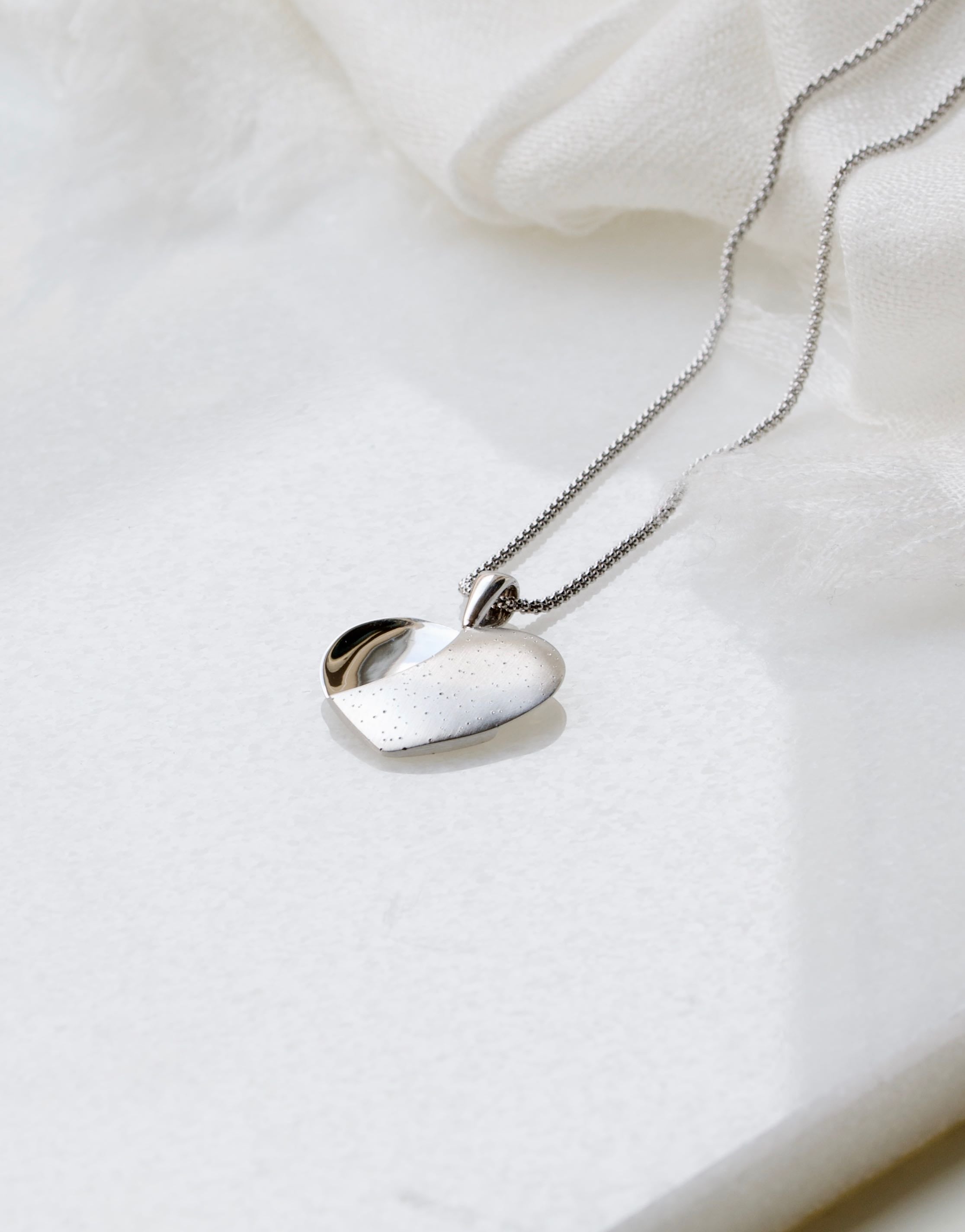 diamond dust heart pendant