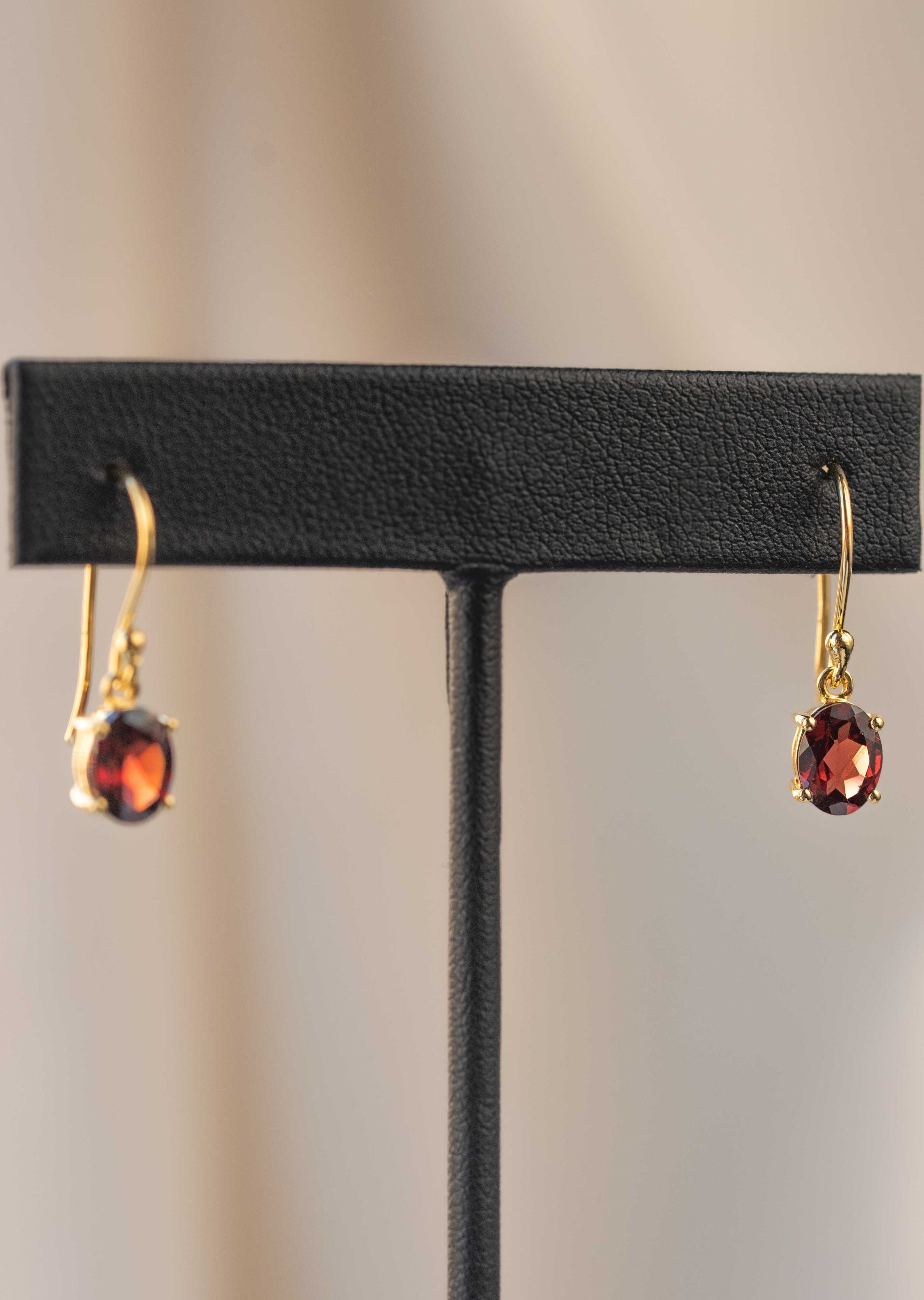 garnet dangle earrings gold january birthstone gifts for women