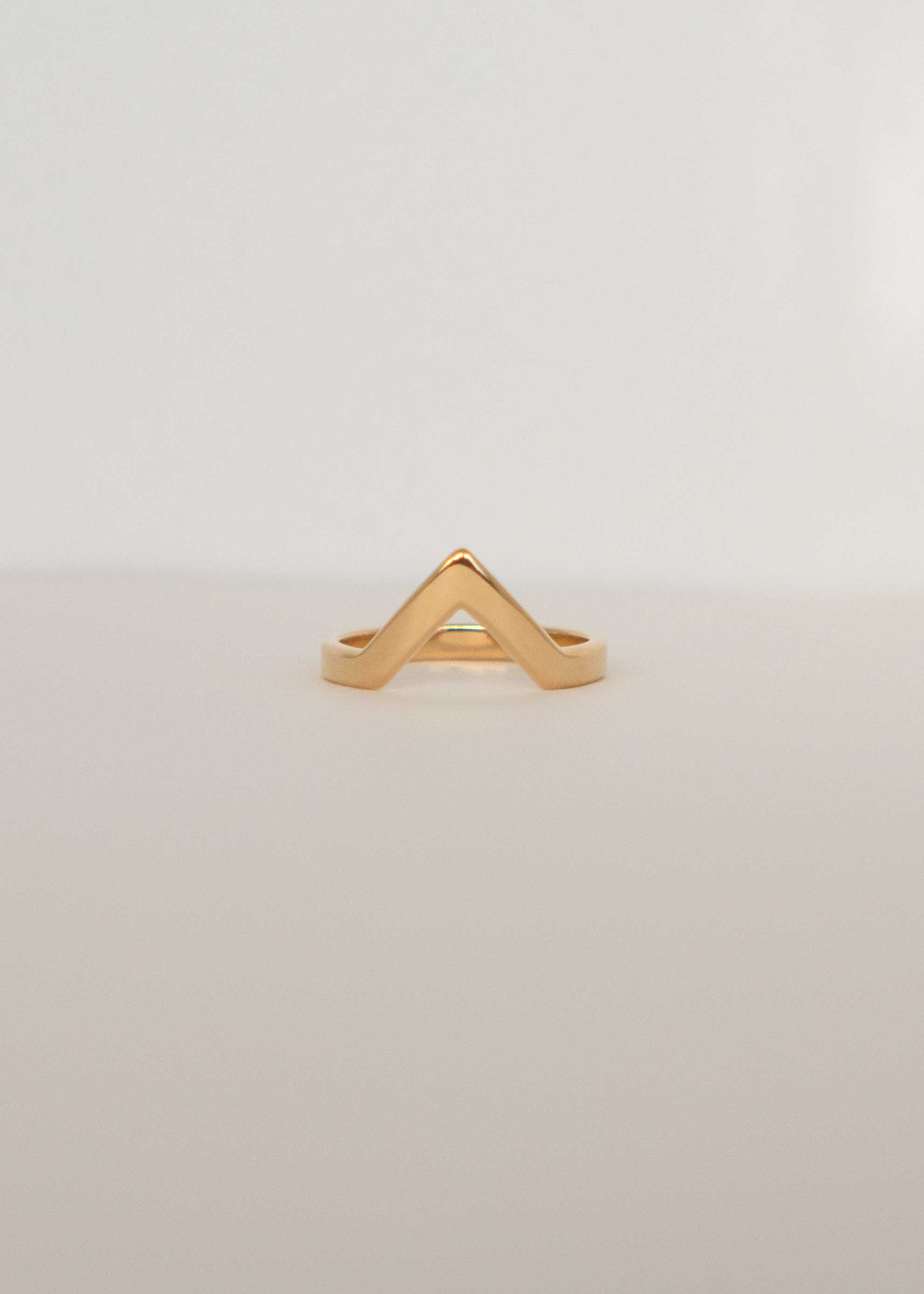 Peak Stacking Ring Gold Vermeil, Chevron Ring, Mountain Ring, wedding band 