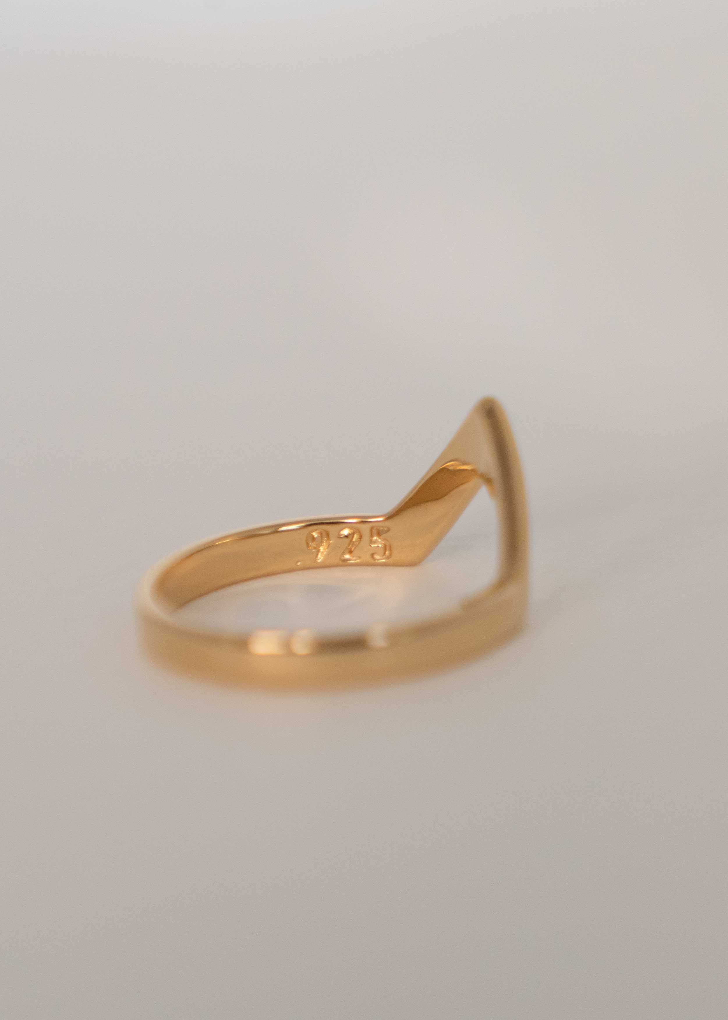 Peak Stacking Ring Gold Vermeil, Chevron Ring, Mountain Ring, wedding band 