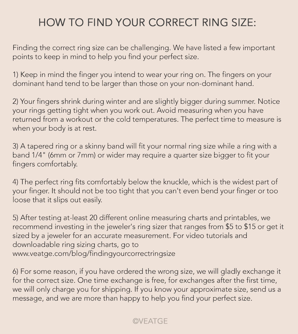 how to find your correct ring size for statement chunky big rings