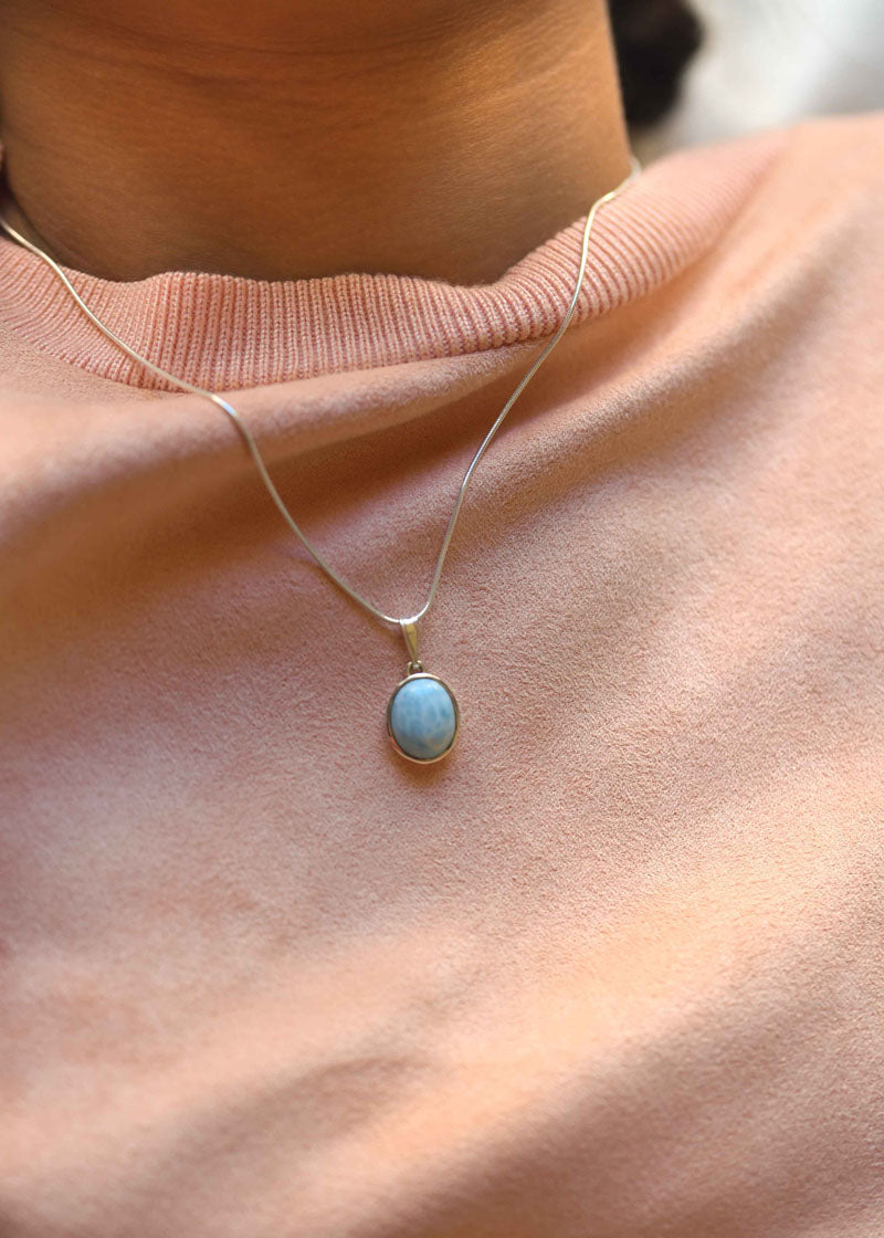 larimar necklace, real larimar, genuine larimar, birthday gift