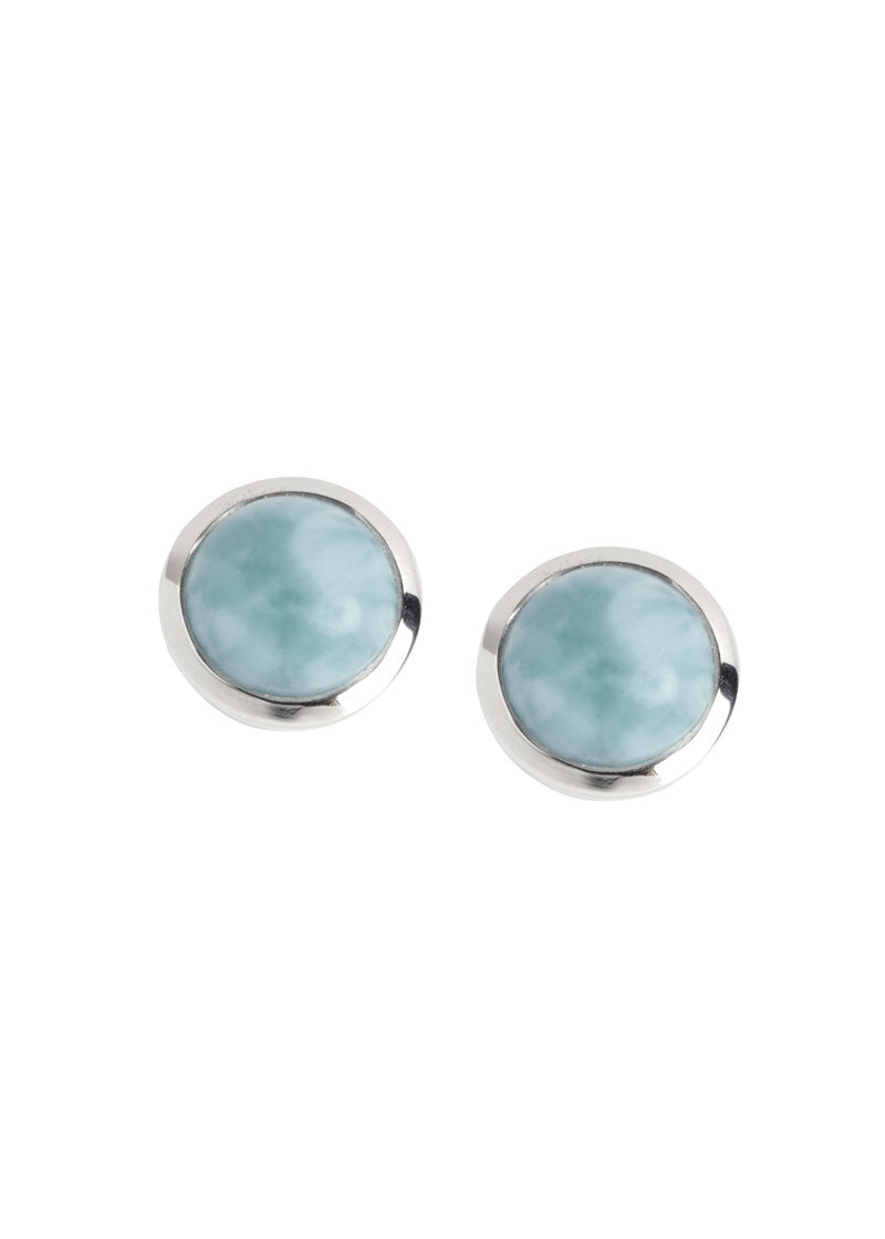 Natural Larimar Earrings in Sterling Silver, birthday gift, graduation gift