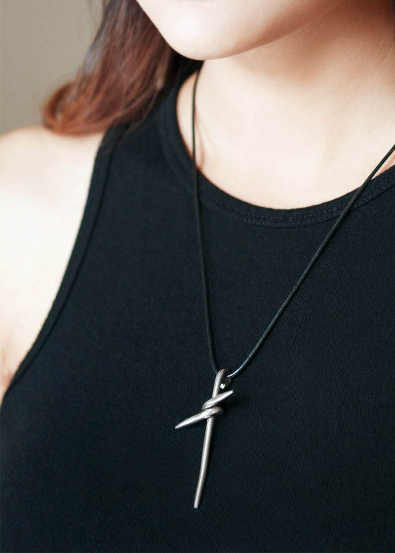 Modern cross store necklace