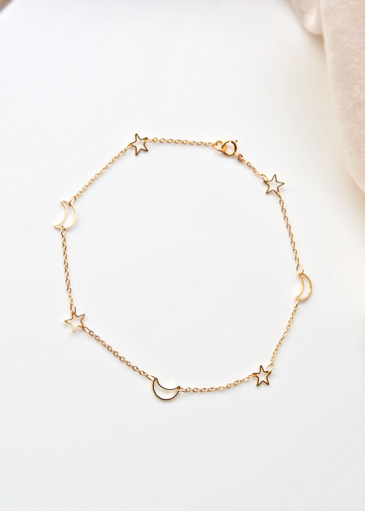 Moon and Star Gold Choker Necklace Celestial Jewelry Gifts for Girls