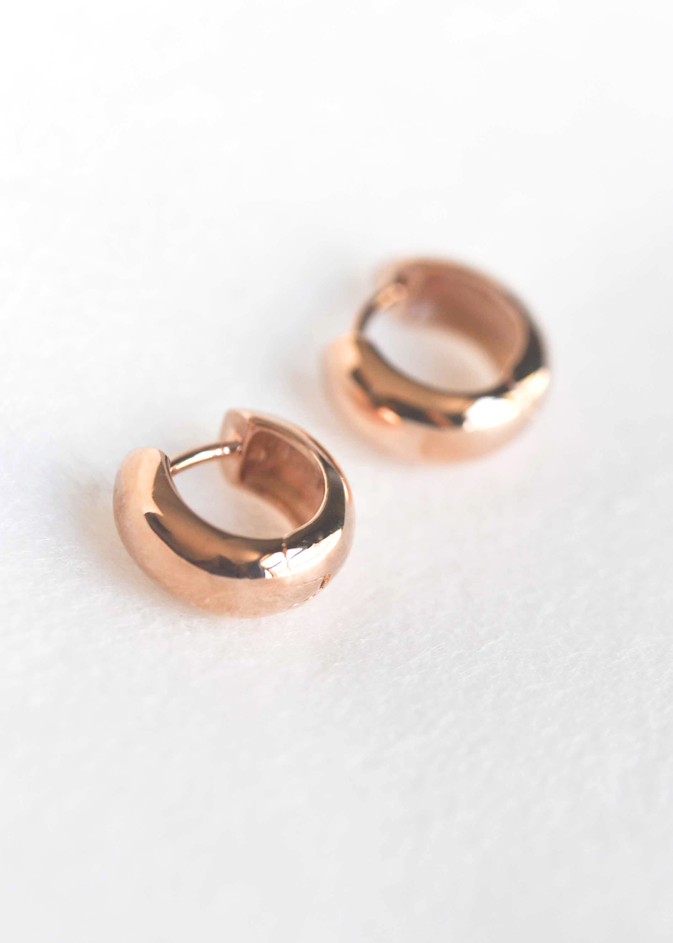 Dome Huggie Hoops Rose Gold