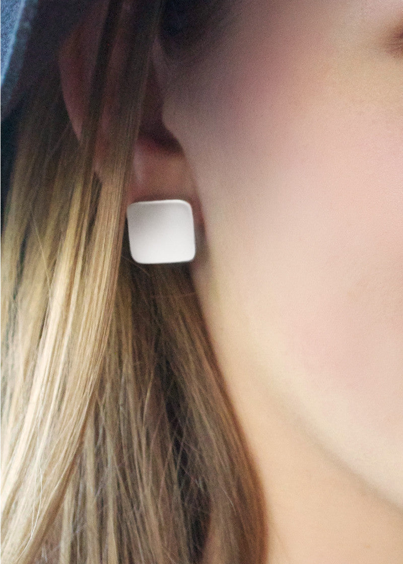 Square Matte Studs - Earrings