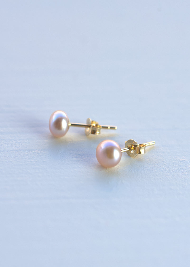 Tiny Pearl Earrings - 10k Solid Gold