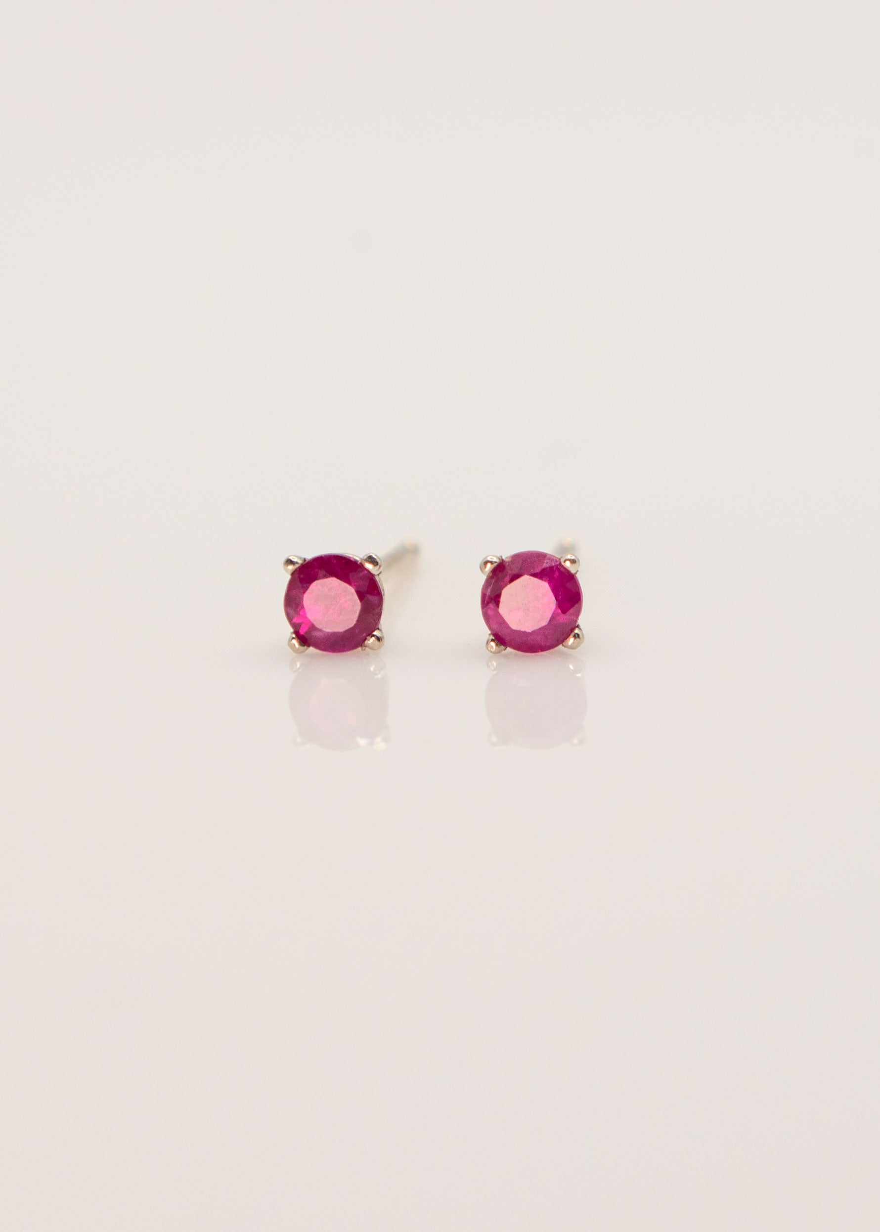 genuine ruby in 14k white gold natural gemstone real ruby stud earrings cartilage second piercing