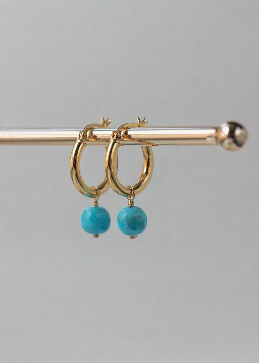 Turquoise Hoops - 2 pairs