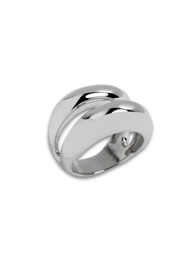 Silver Two Dome Ring